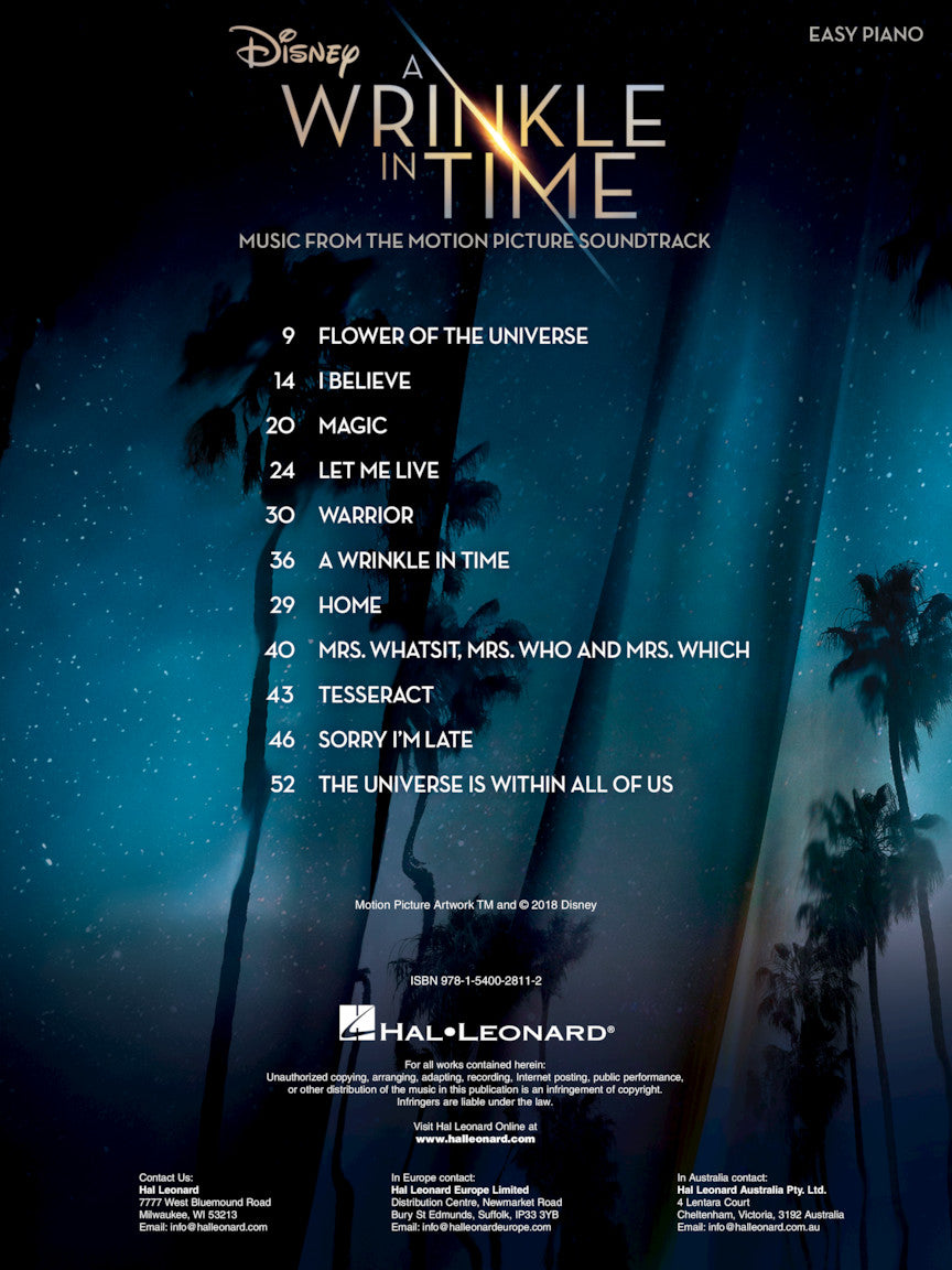 A Wrinkle in Time - Easy Piano