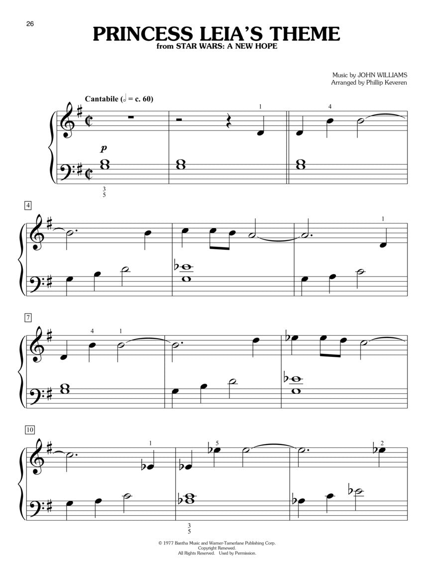 Star Wars for Big-Note Piano arr. Phillip Keveren