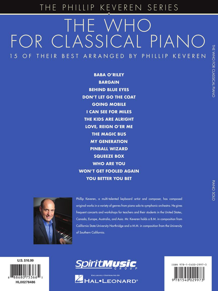 The Who for Classical Piano Soloist arr. Phillip Keveren