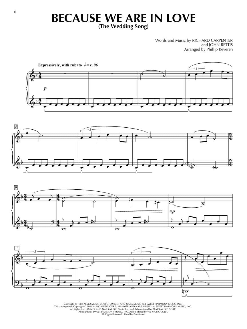 The Carpenters for Solo Piano arr. Phillip Keveren