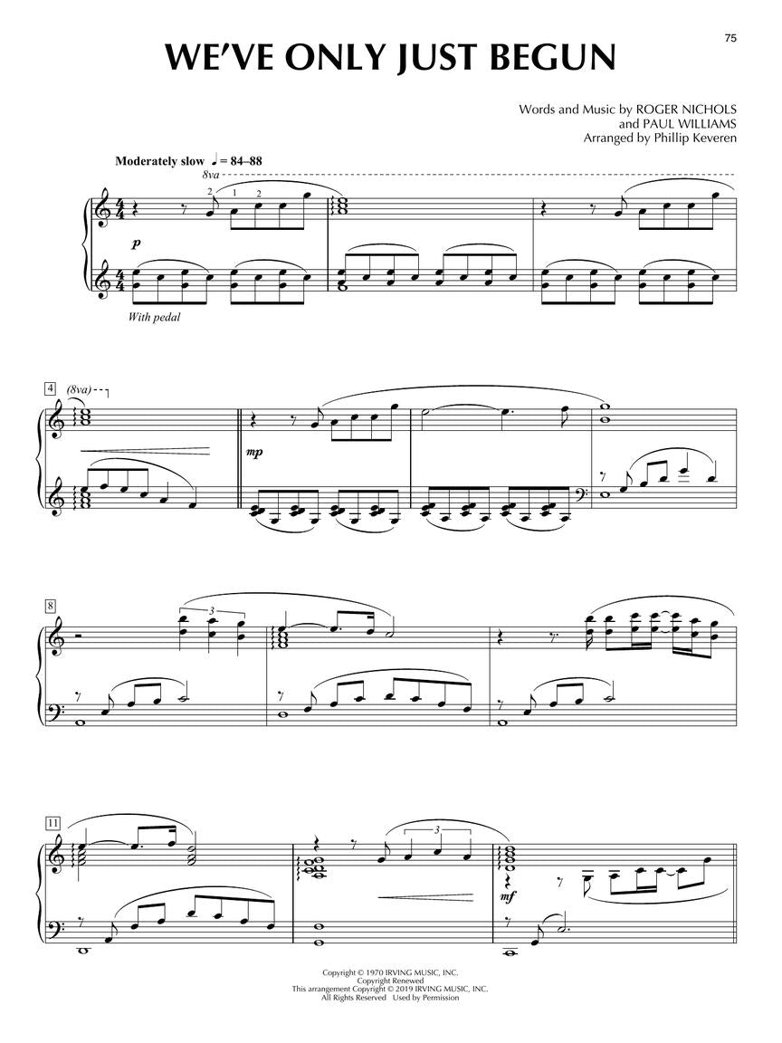 The Carpenters for Solo Piano arr. Phillip Keveren