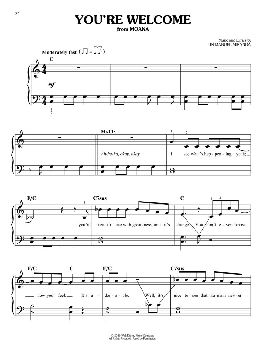 Disney Latest Hits for Easy Piano