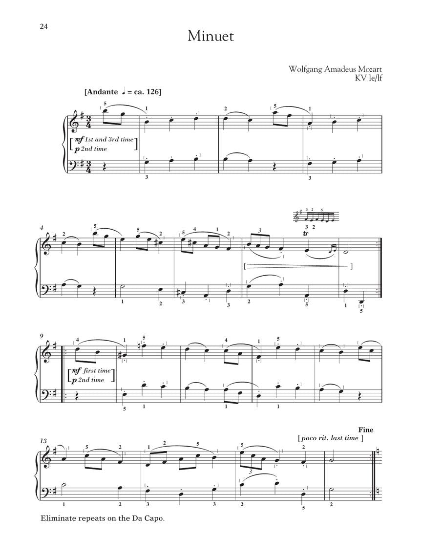 Mozart: 15 Easy Piano Pieces