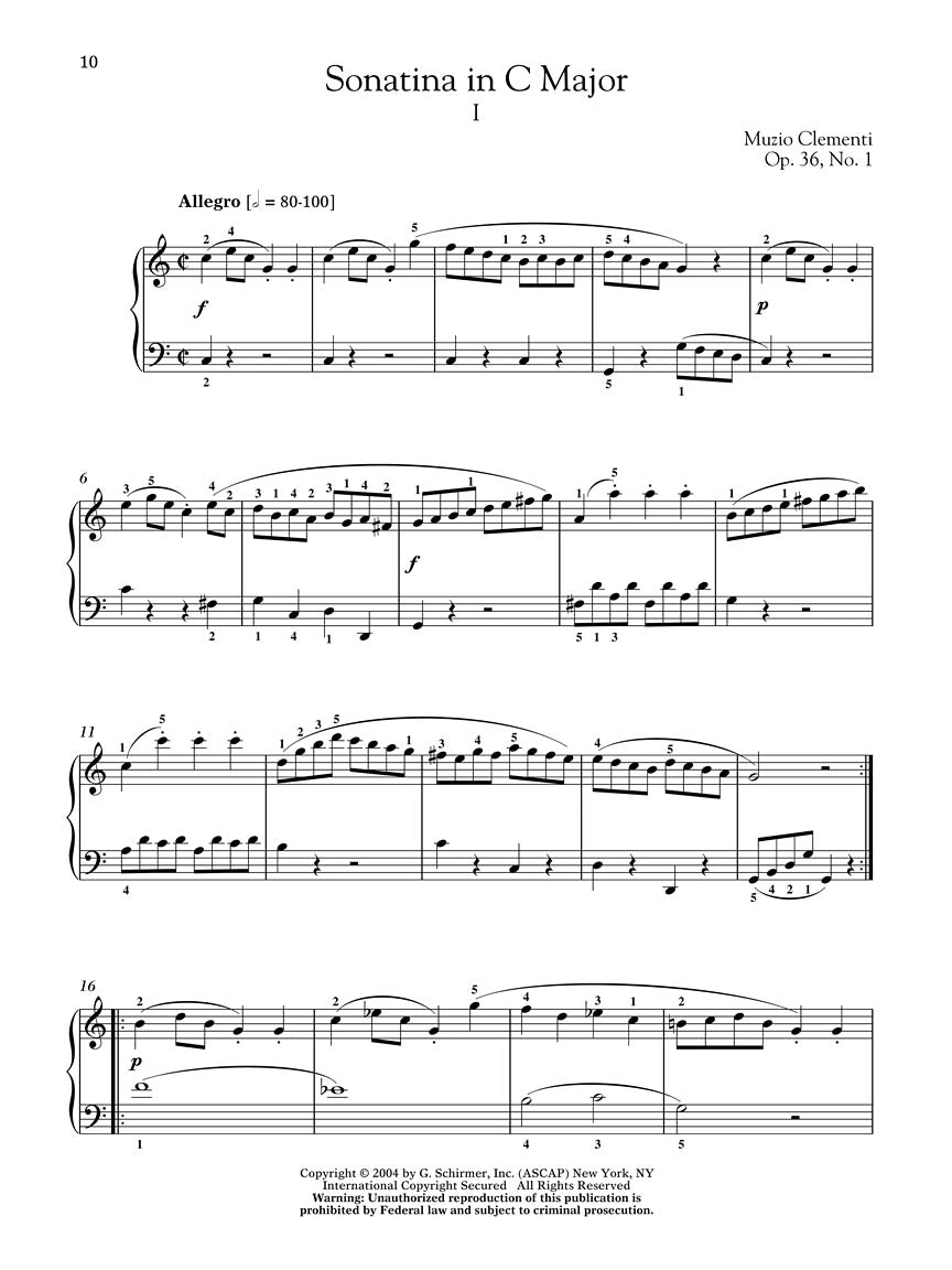 Clementi: Sonatinas, Op. 36