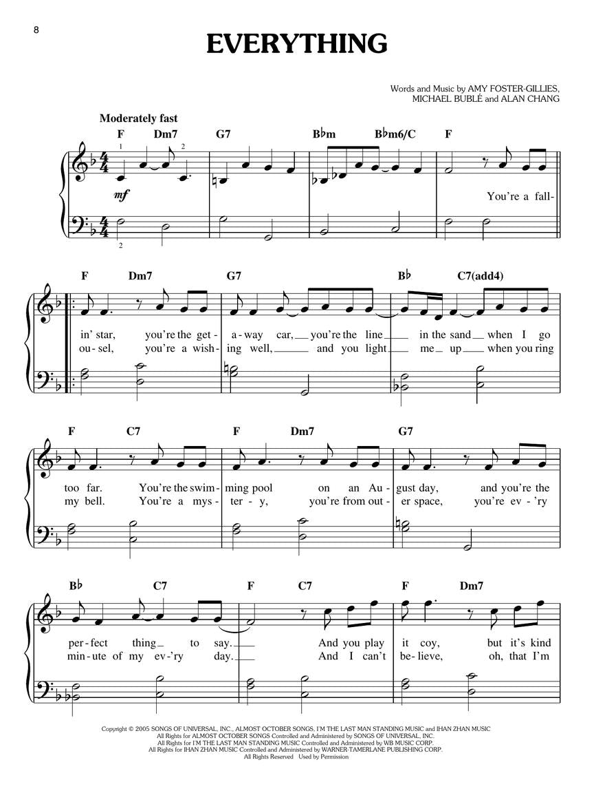 Best of Michael Buble for Easy Piano