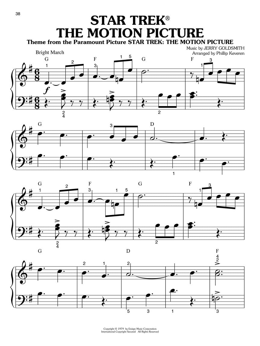 Children's Favorite Movie Songs for Big-Note Piano arr. Phillip Keveren