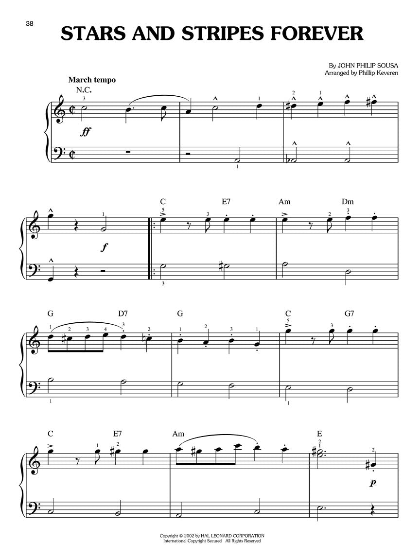 Sweet Land of Liberty for Easy Piano arr. Phillip Keveren
