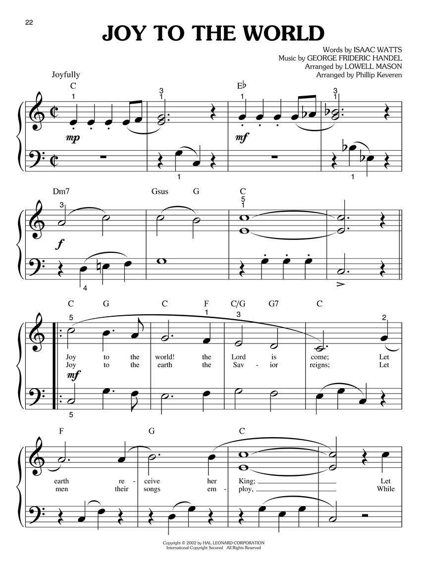 Joy to the World for Easy Classical Piano arr. Phillip Keveren