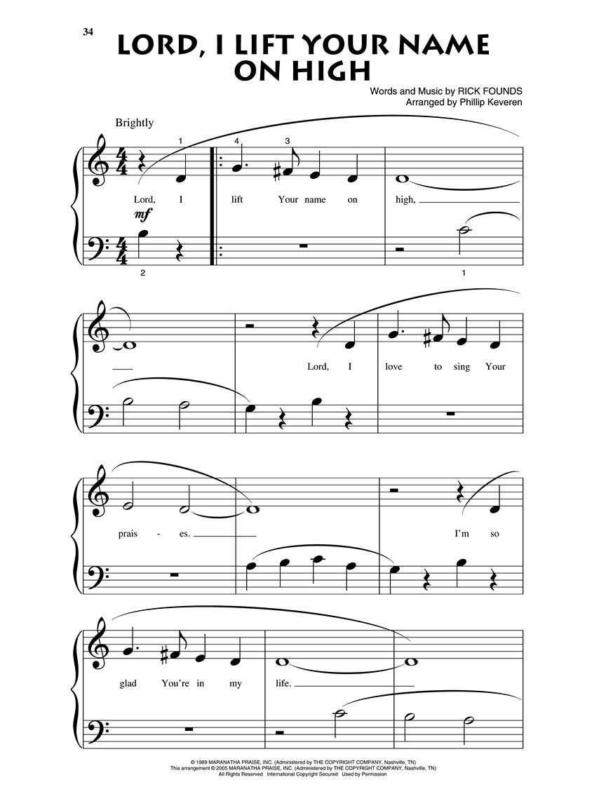 Awesome God for Beginner Piano Solo arr. Phillip Keveren