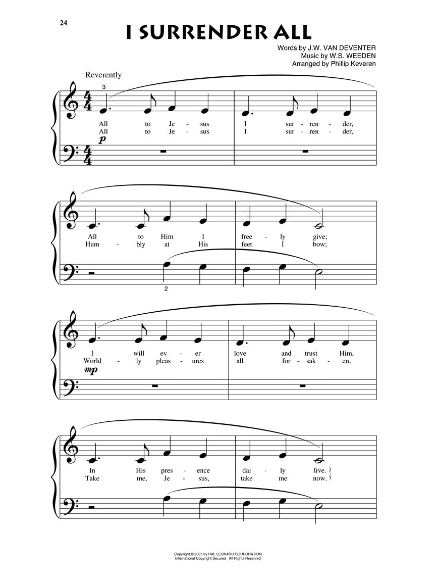 Easy Hymns for Beginner Piano arr. Phillip Keveren