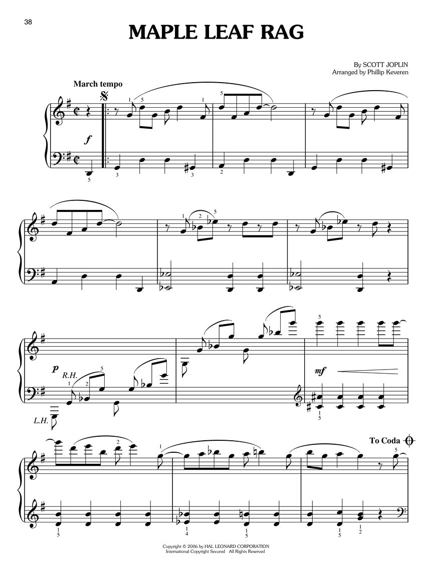 Ragtime Classics for Easy Piano arr. Phillip Keveren