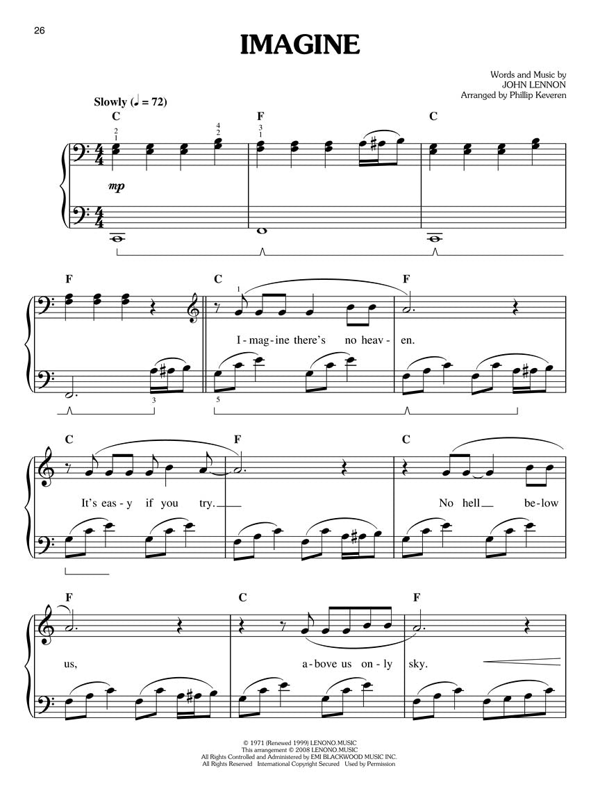 Classic Pop/Rock Hits for Easy Piano arr. Phillip Keveren