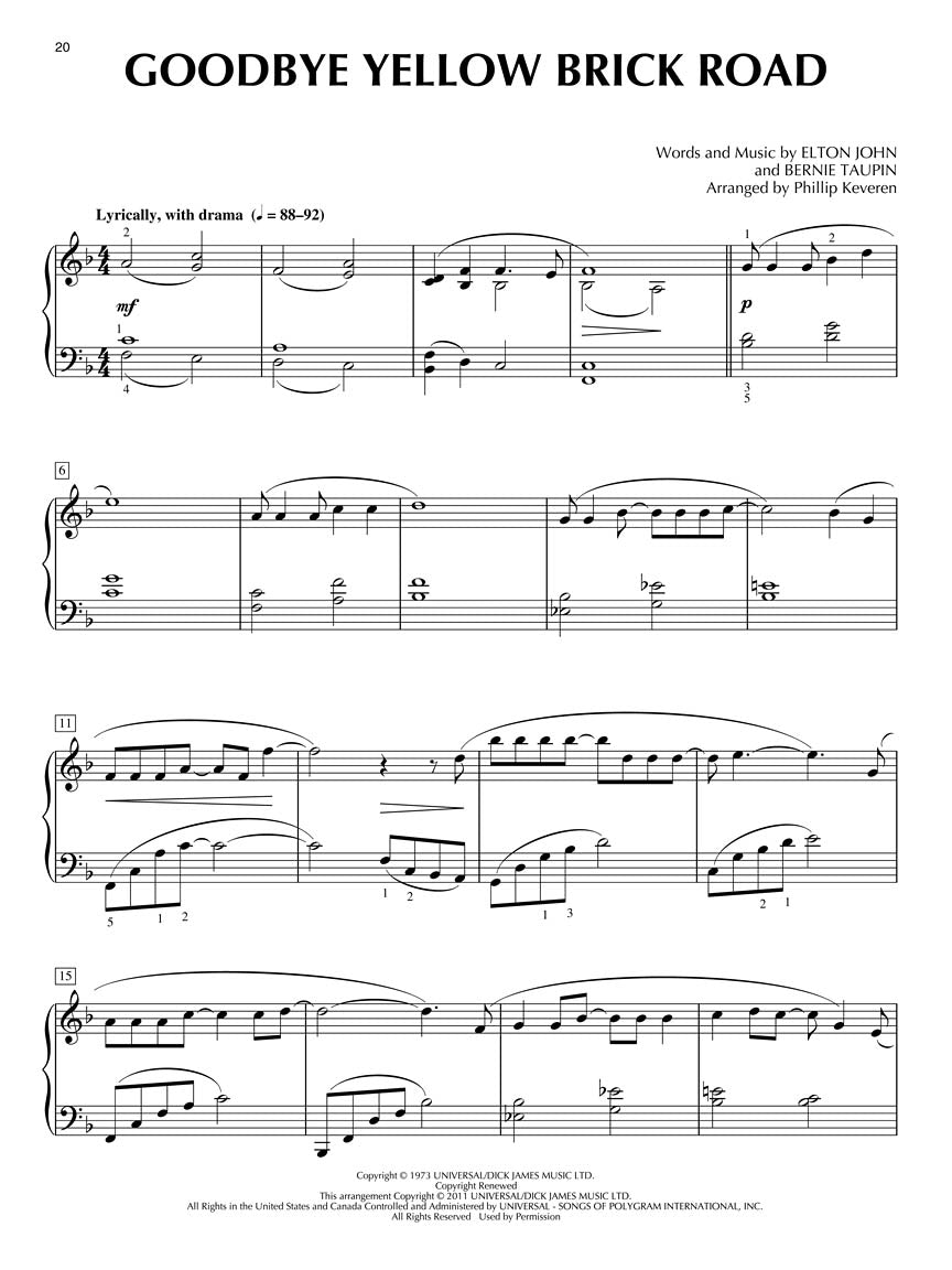 The Great Melodies For Piano Solo arr. Phillip Keveren