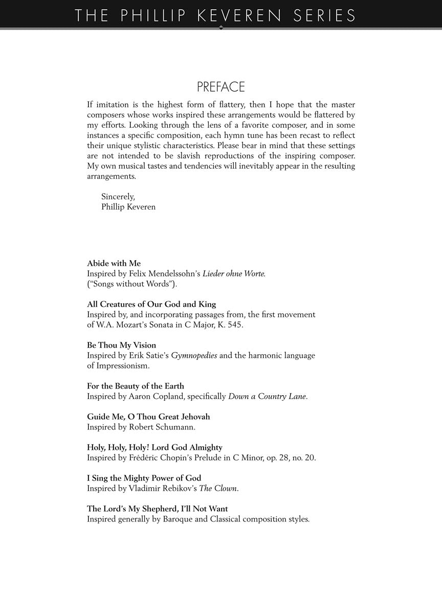 Treasured Hymns for Classical Piano Soloist arr. Phillip Keveren