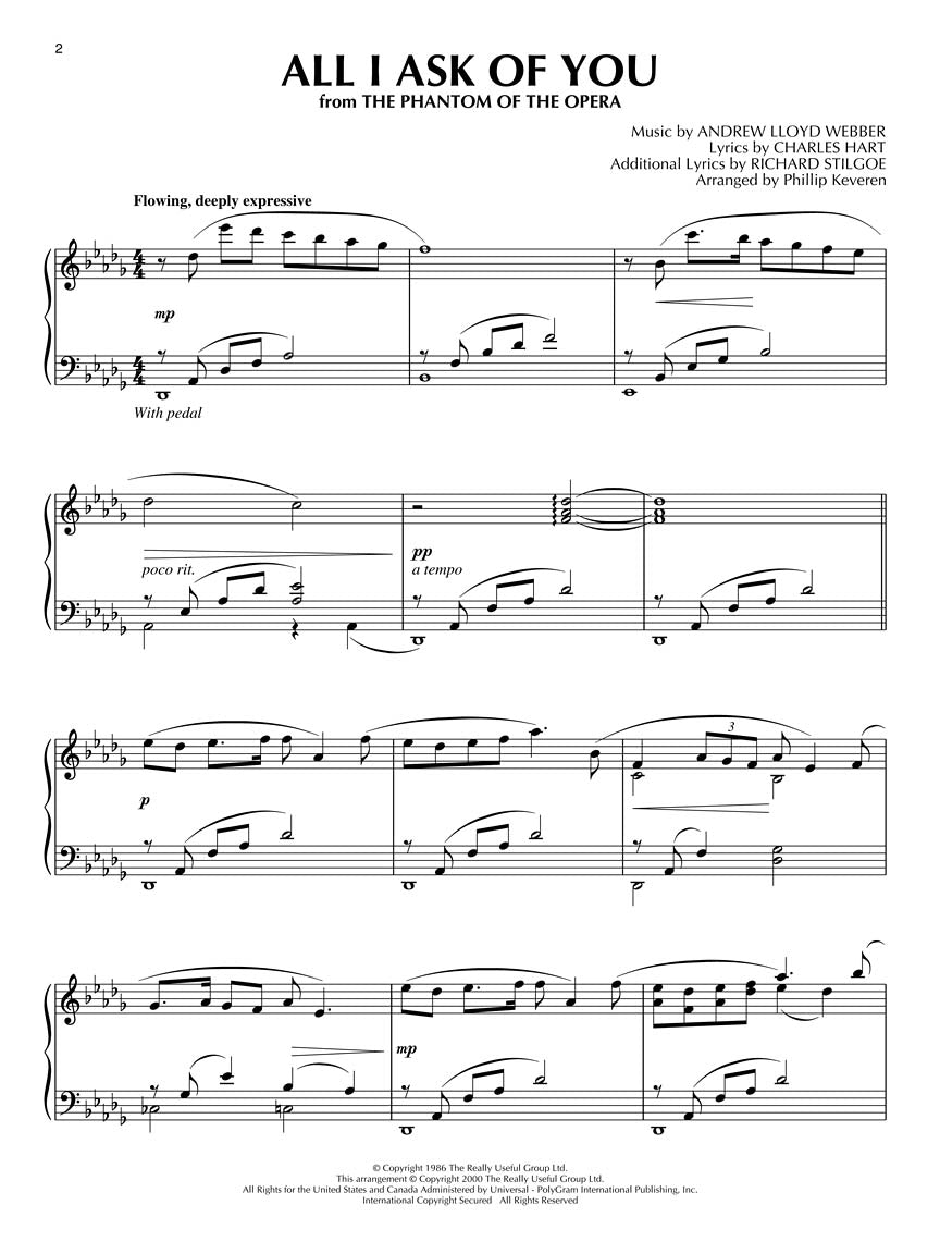 Andrew Lloyd Webber for Piano Solo arr. Phillip Keveren