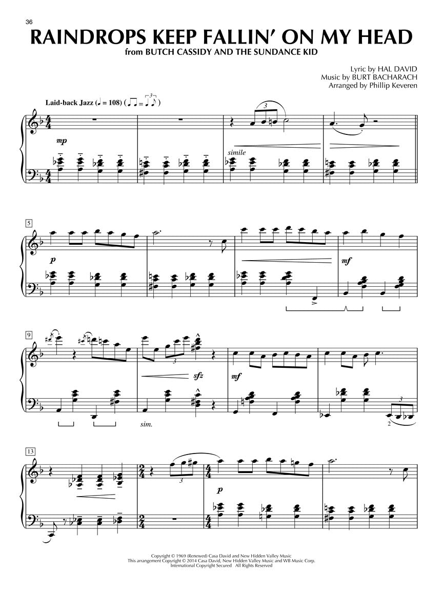 Bacharach and David for Piano Solo arr. Phillip Keveren