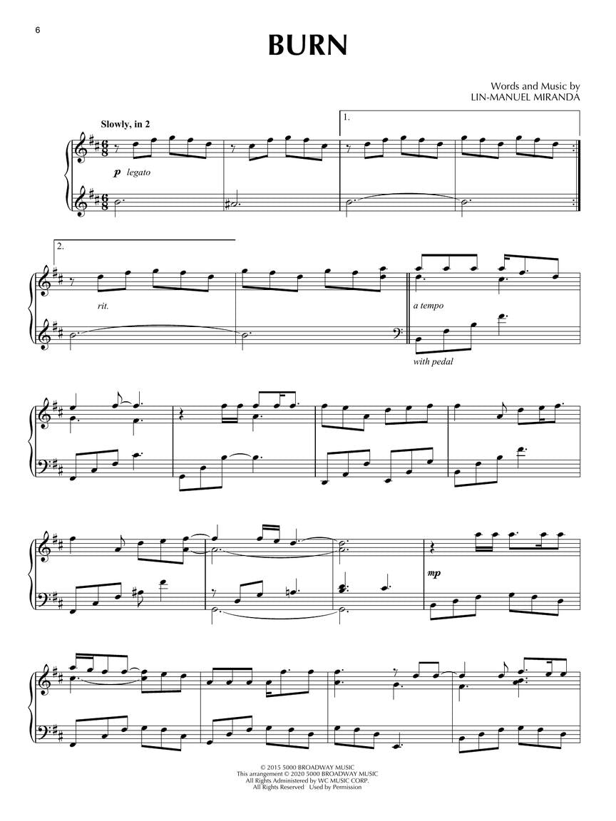 Hamilton: An American Musical for Piano Solo