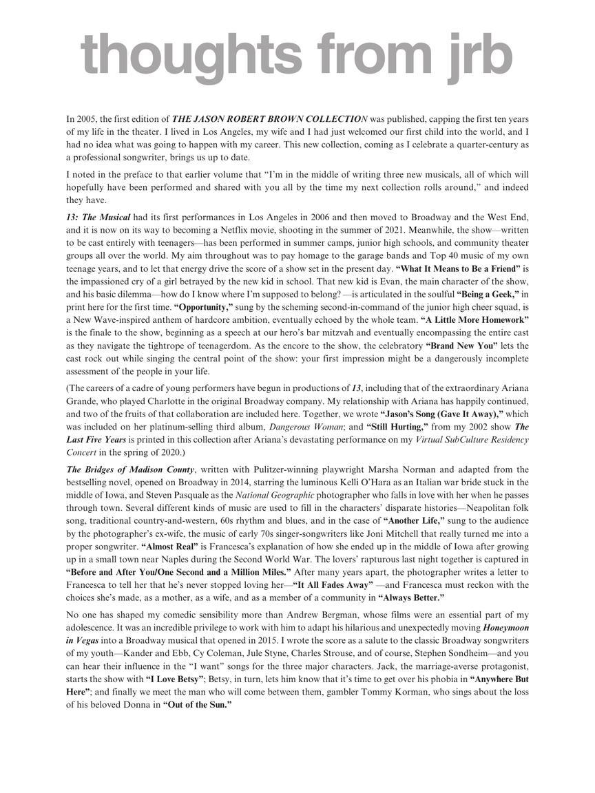 Jason Robert Brown Collection - Volume 2