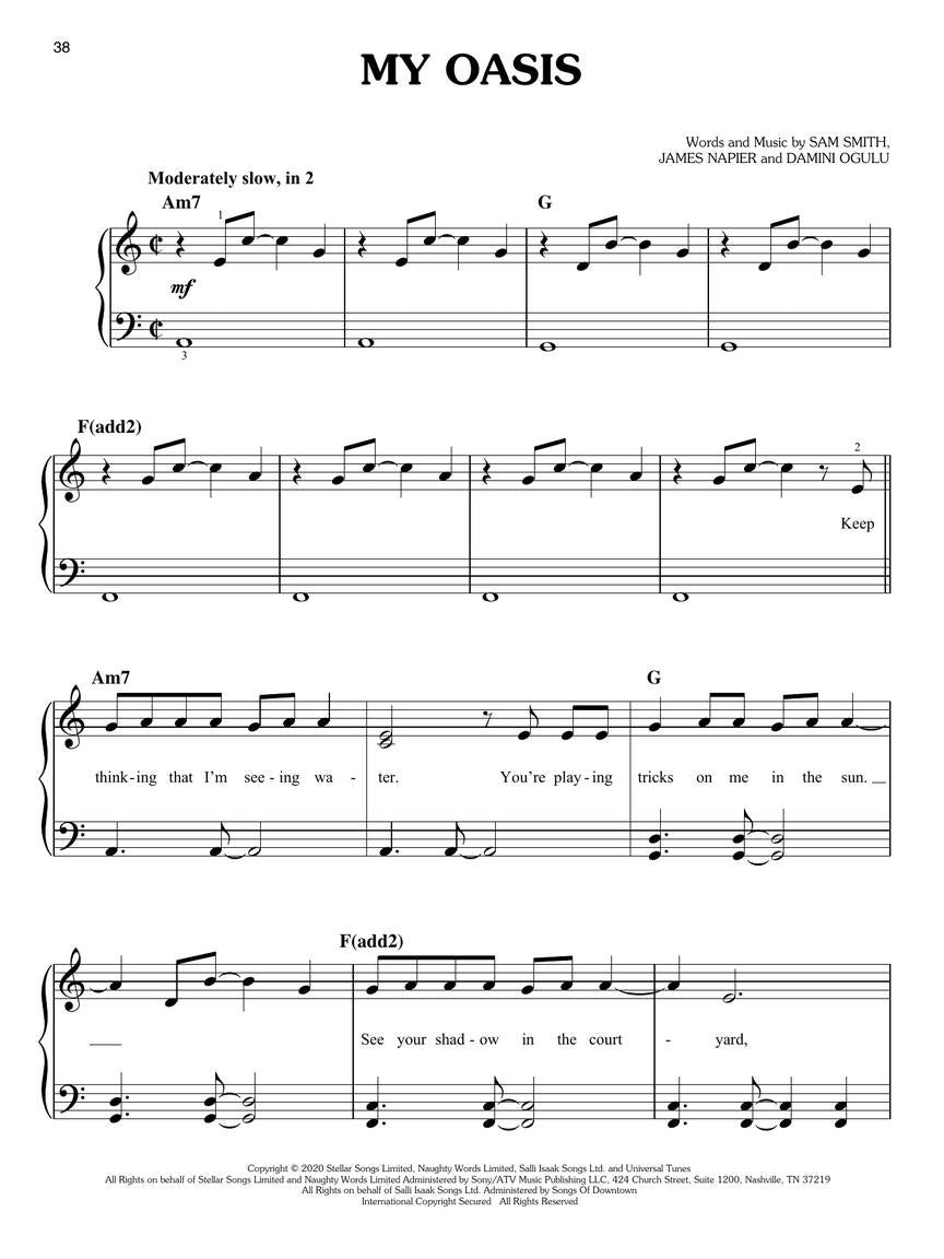 Sam Smith Easy Piano Collection