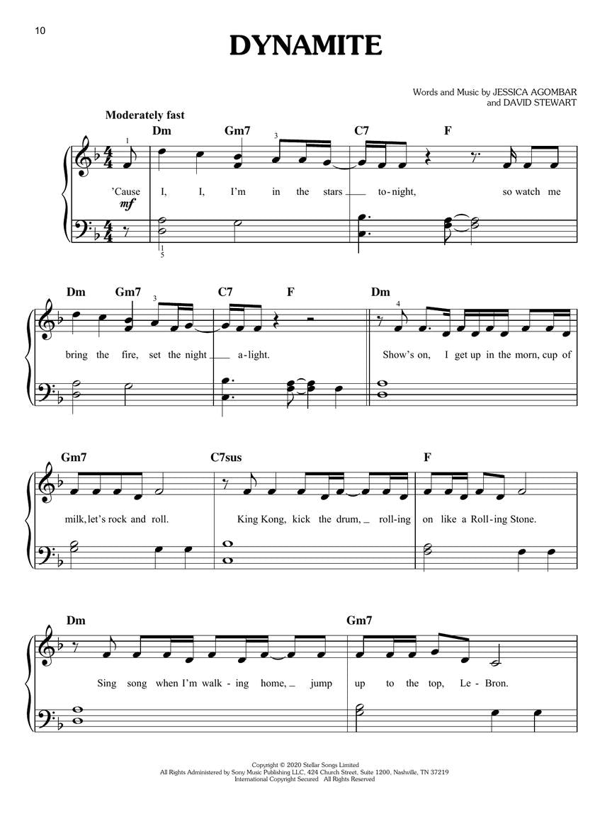 Chart Hits of 2020-2021 for Easy Piano