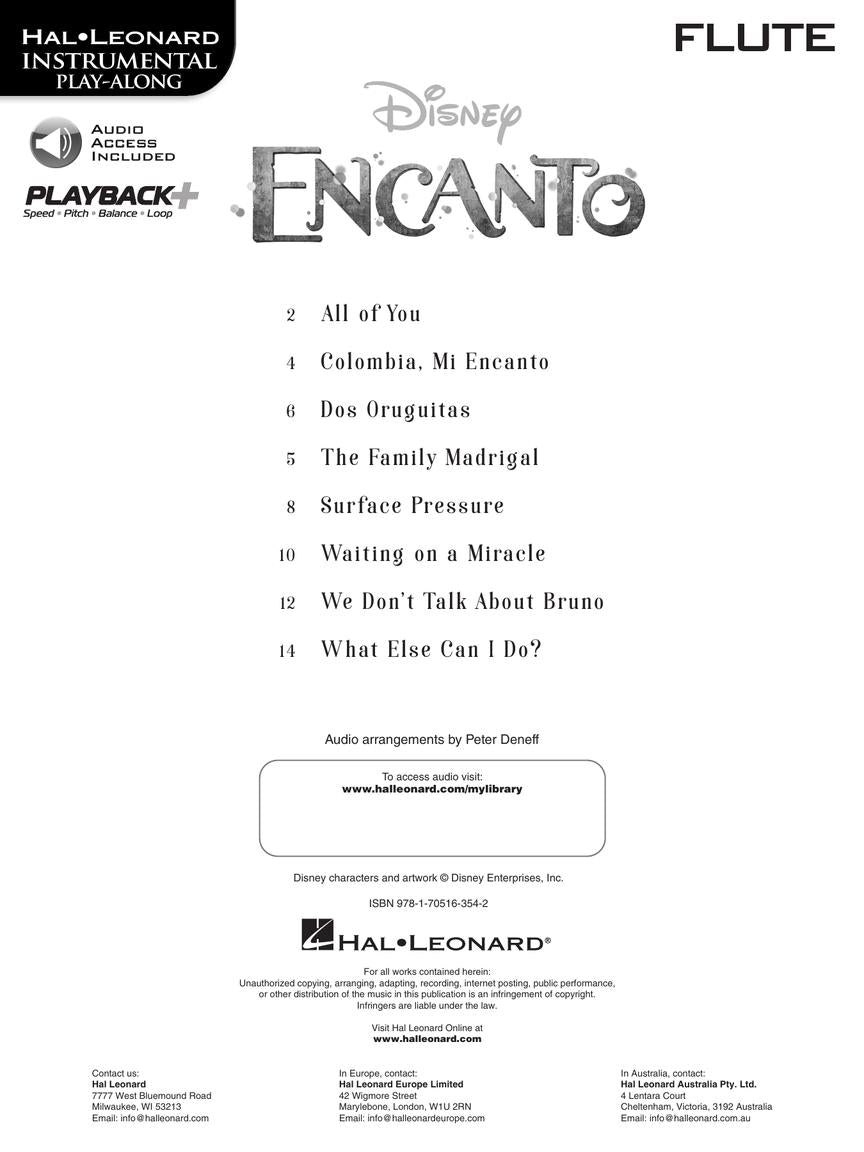Encanto for Flute - Song List