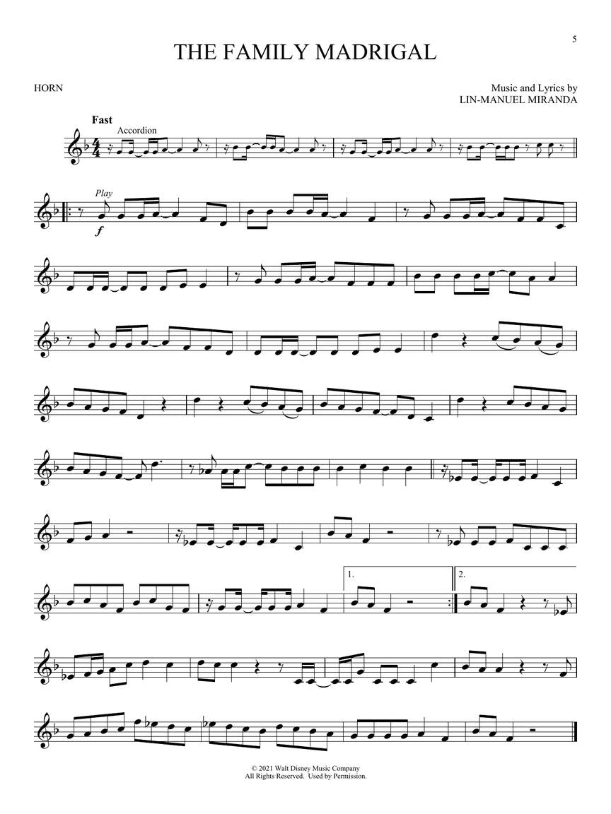 Encanto for Horn - 'The Family Madrigal'