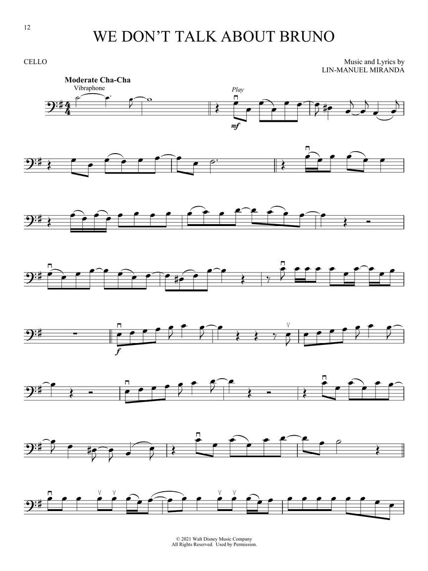 Encanto for Cello - 'We Don't Talk About Bruno' Sheet Music