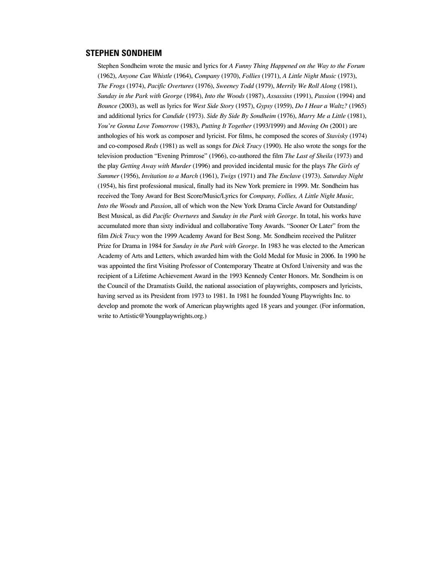 West Side Story Vocal Selections