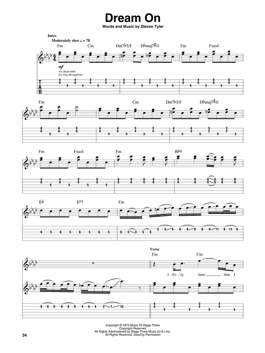 Aerosmith Classics Guitar Play-Along