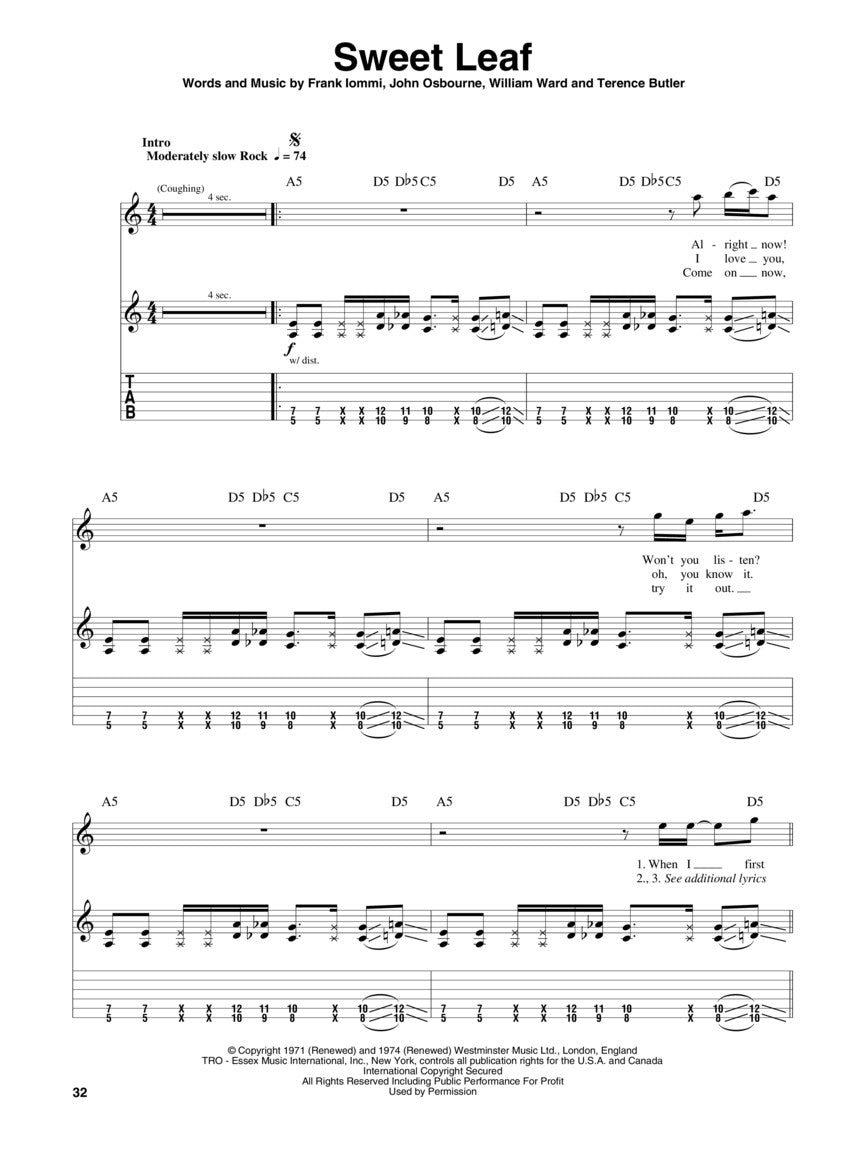 Black Sabbath Guitar Play-Along