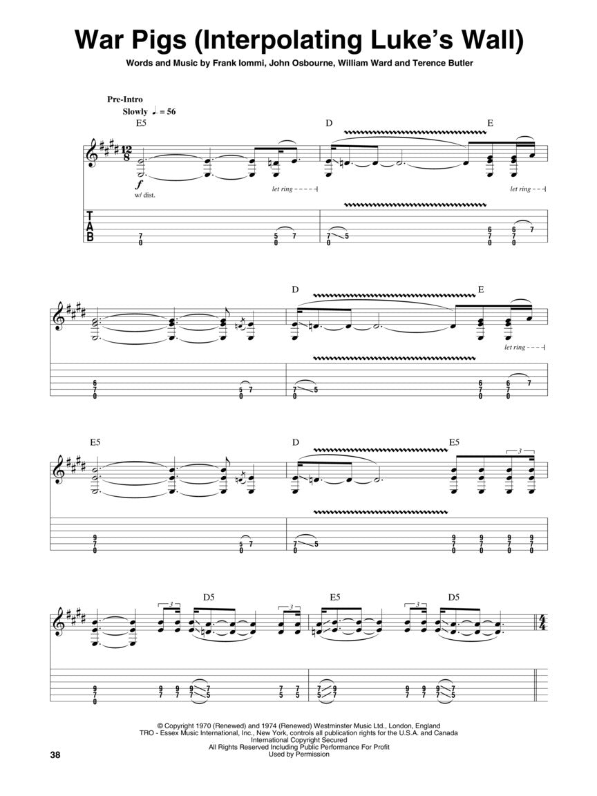 Black Sabbath Guitar Play-Along