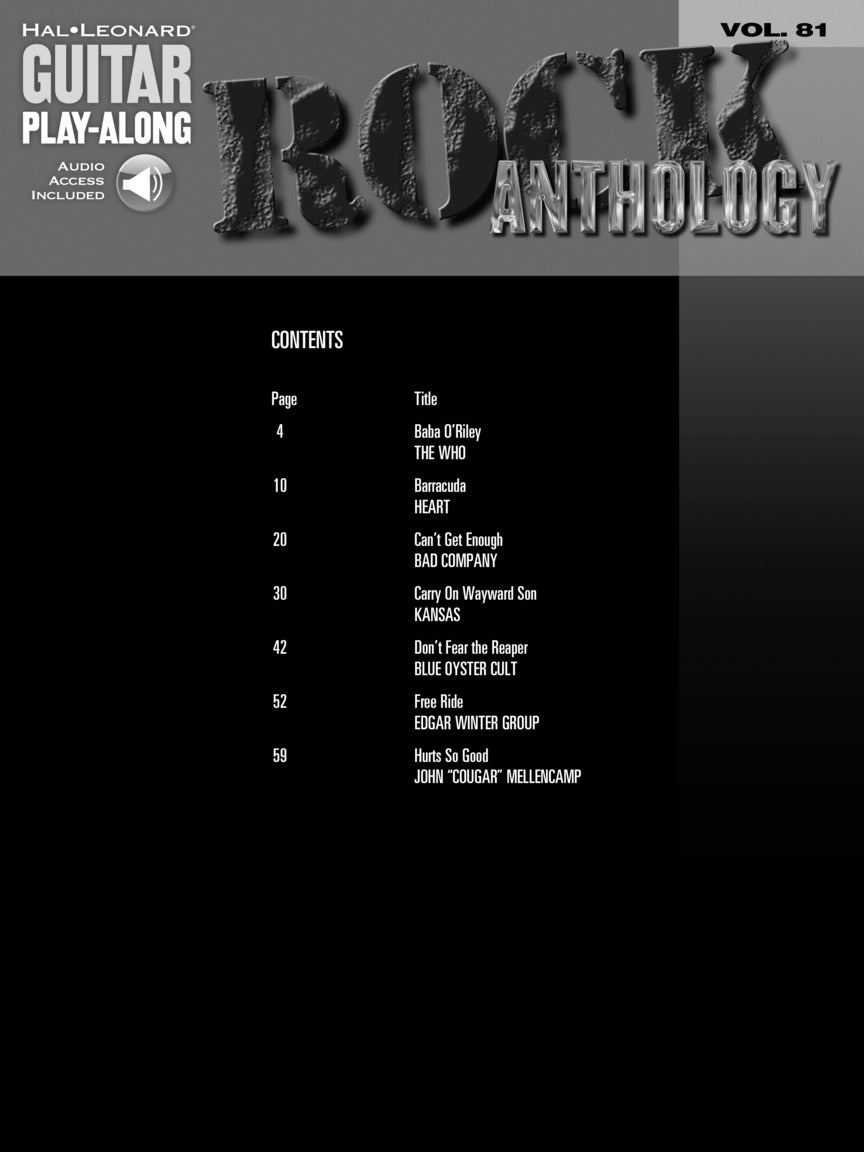 Rock Anthology Guitar Play-Along