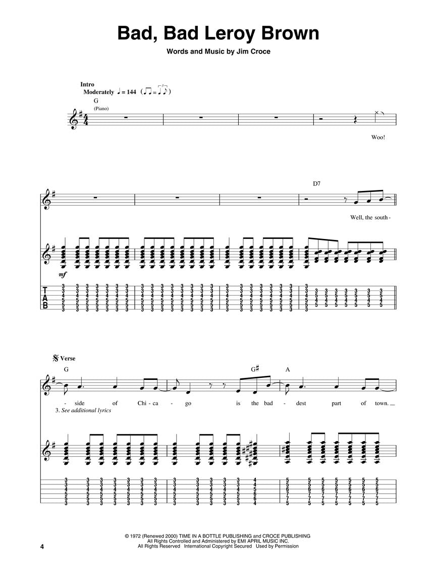 Jim Croce Guitar Play-Along