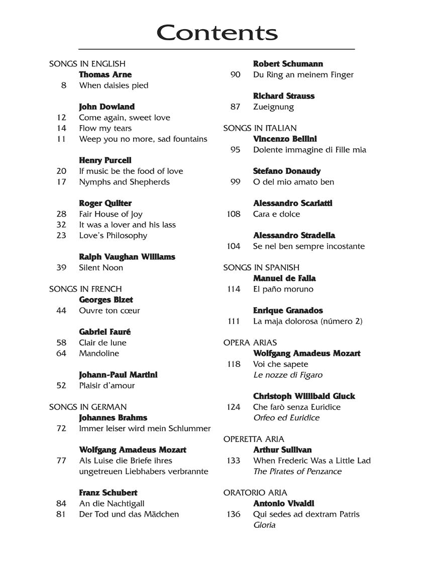 Standard Vocal Literature - Mezzo-Soprano