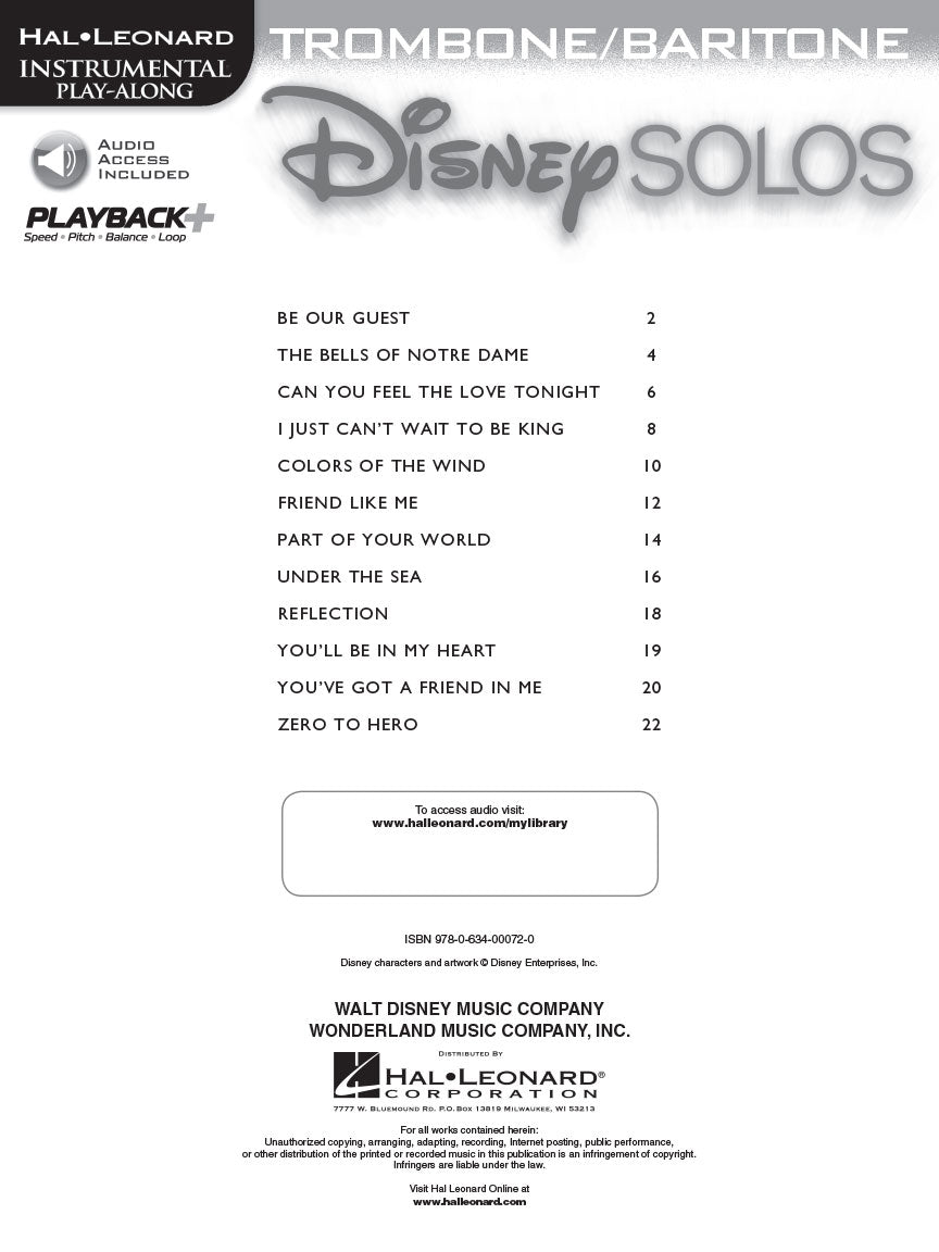 Disney Solos for Trombone / Baritone