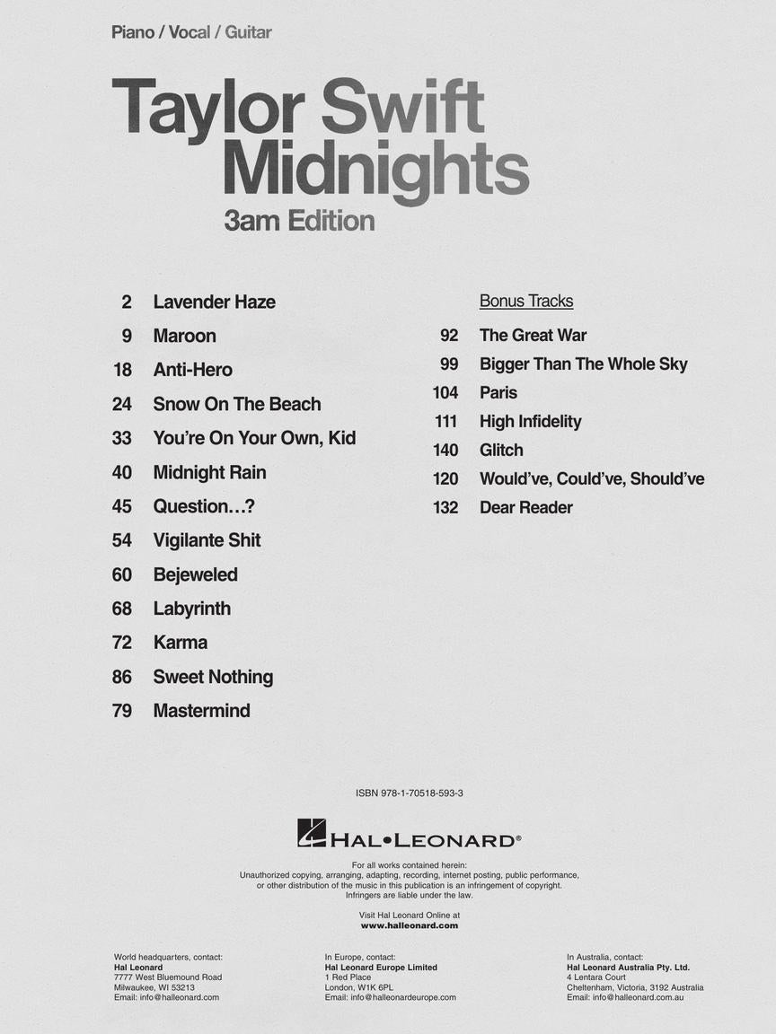Taylor Swift - Midnights (3am Edition) - PVG