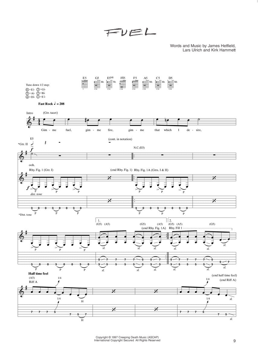 Metallica: Reload for Guitar & Vocals w/TAB