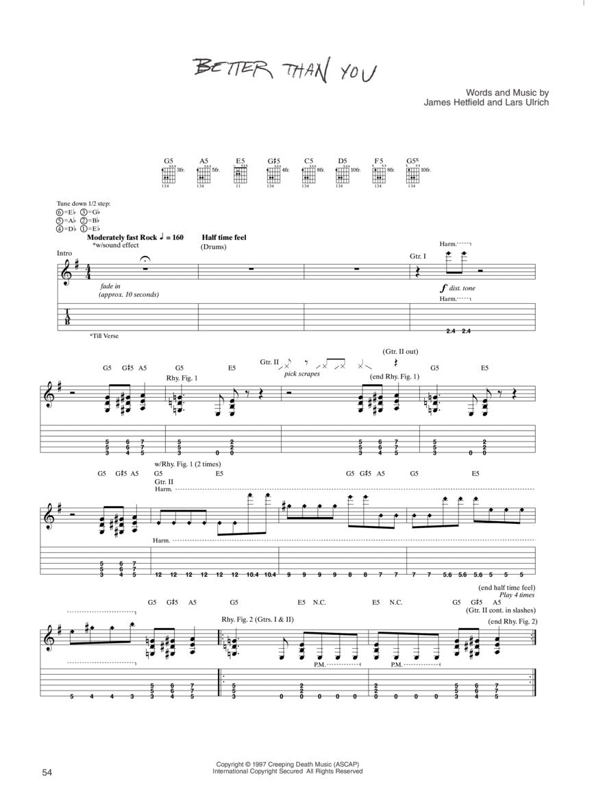 Reloaded Music Note Metallica: Reload for Guitar & Vocals w/TAB