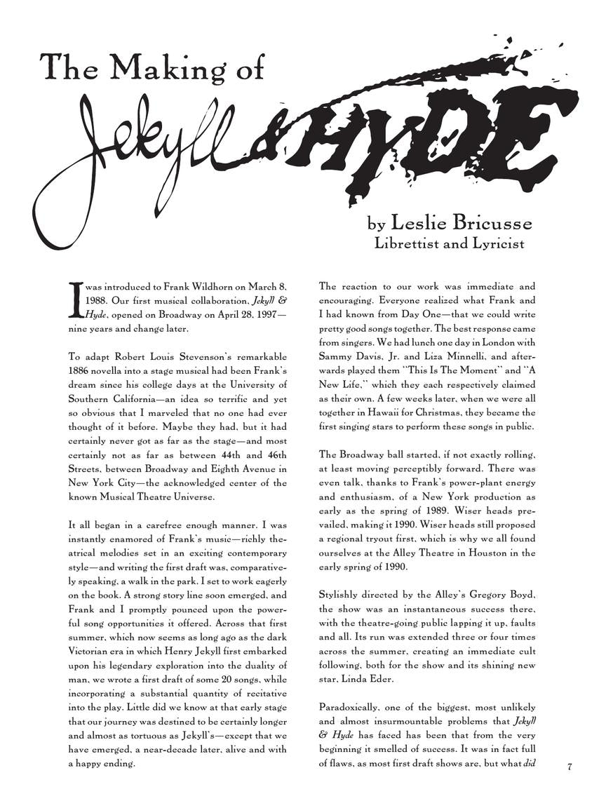 Jekyll & Hyde - The Musical, Vocal Selections
