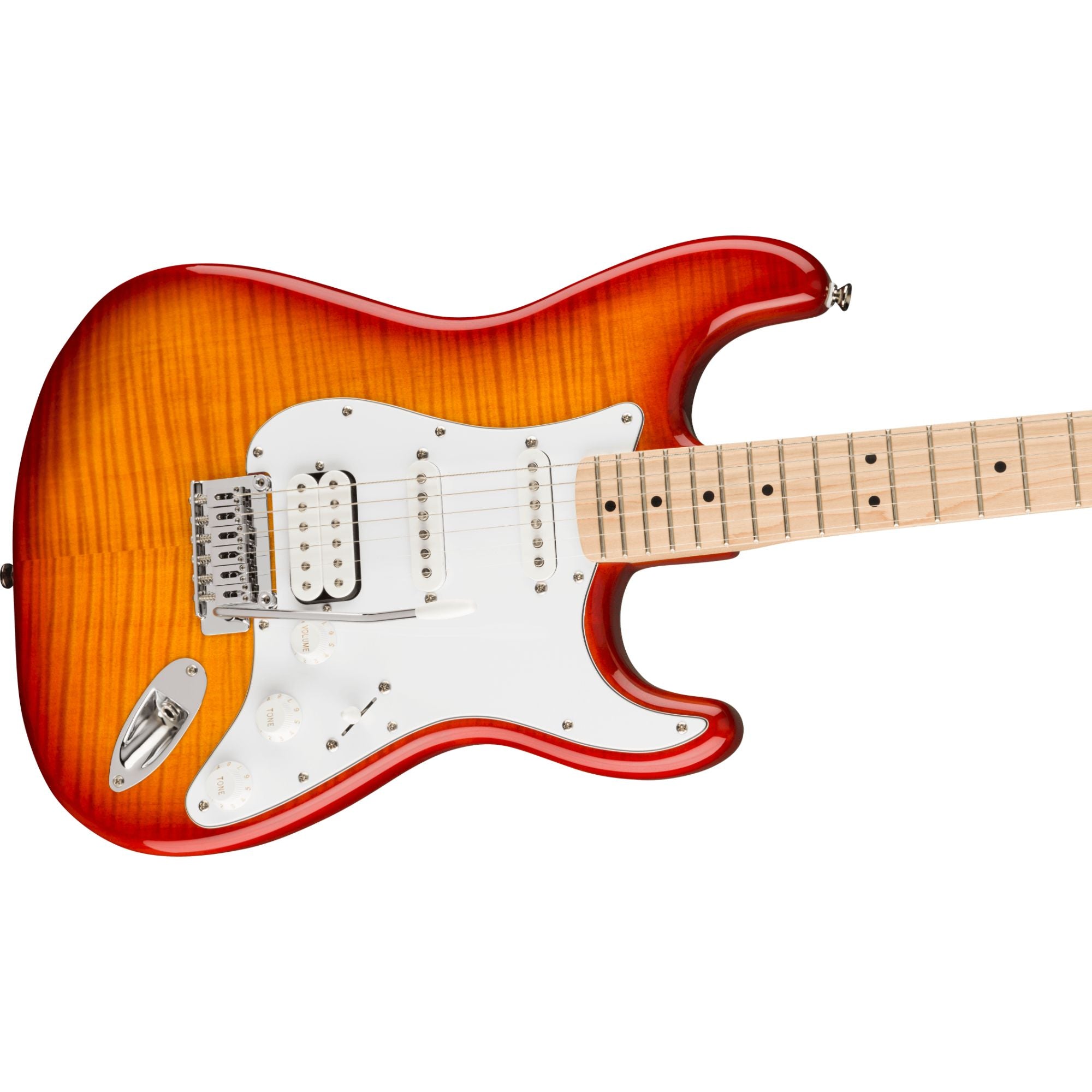 Squier Affinity Series Stratocaster HSS, Flame Maple Top, Sienna Sunburst