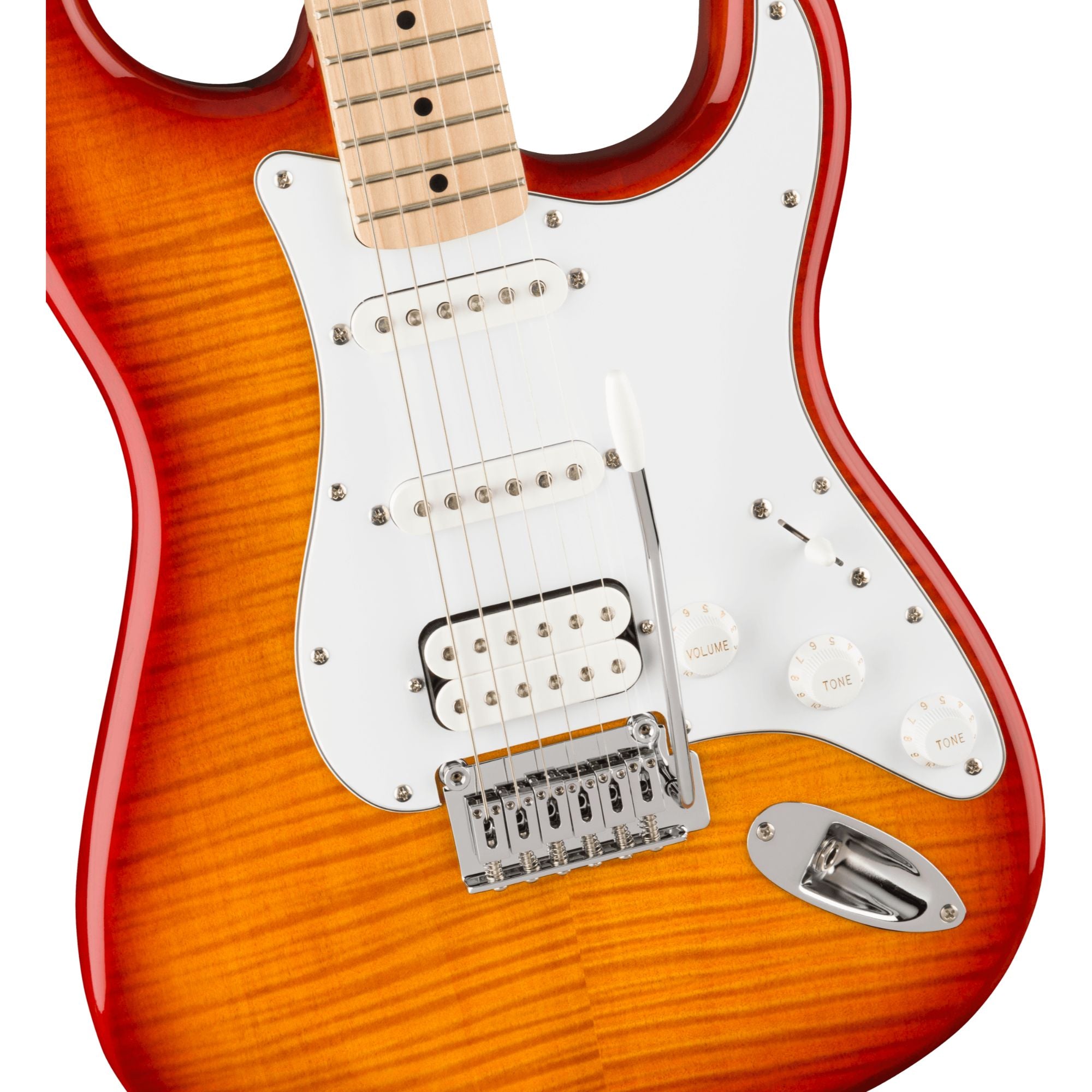 Squier Affinity Series Stratocaster HSS, Flame Maple Top, Sienna Sunburst