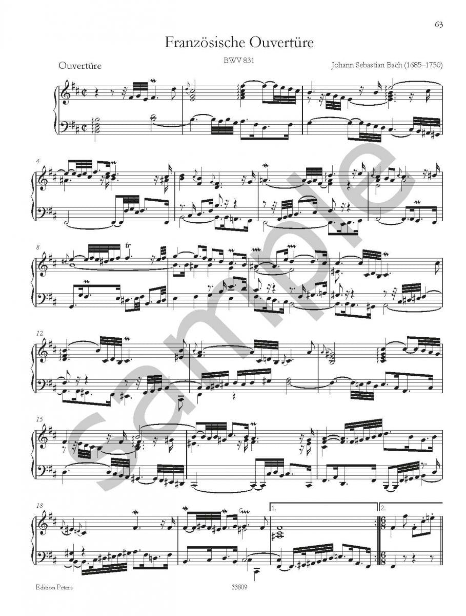 Bach: French Suites BWV 812, 817 & French Overture BWV 831 for Piano