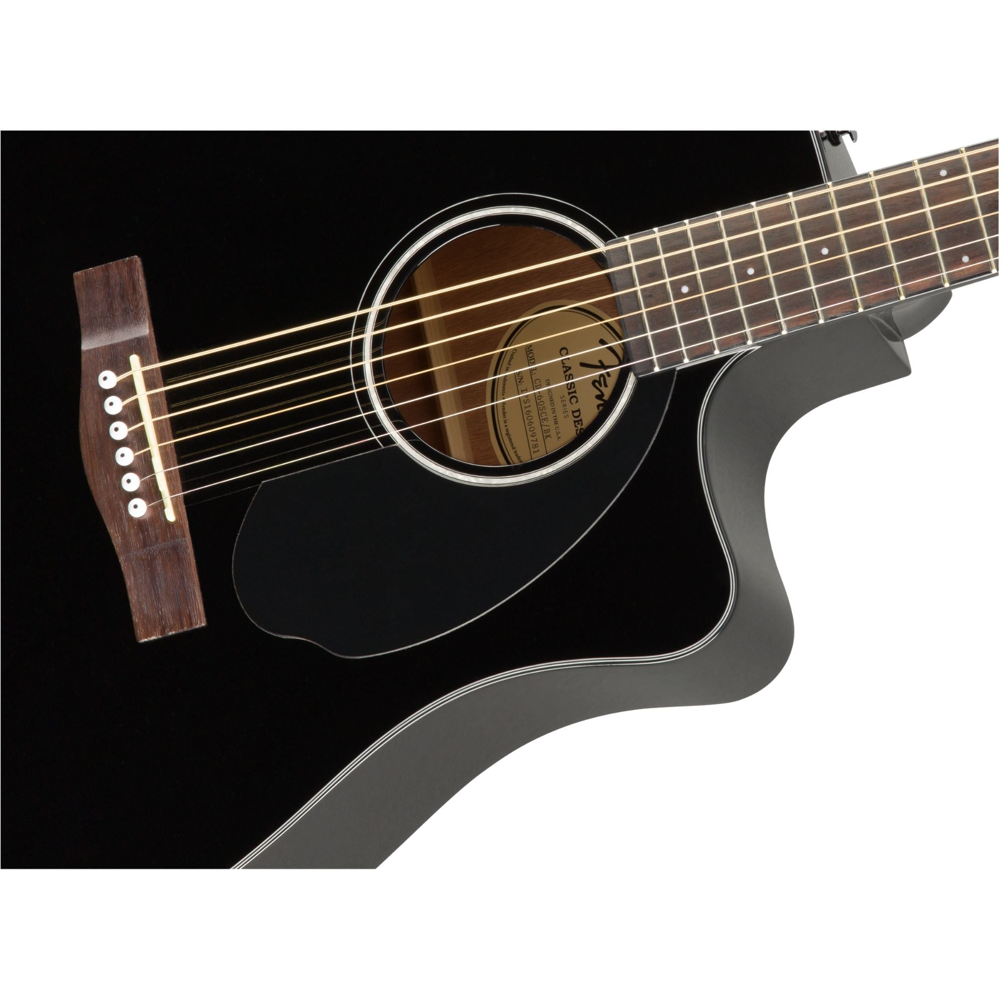Fender CD-60SCE Acoustic-Electric Guitar, Black