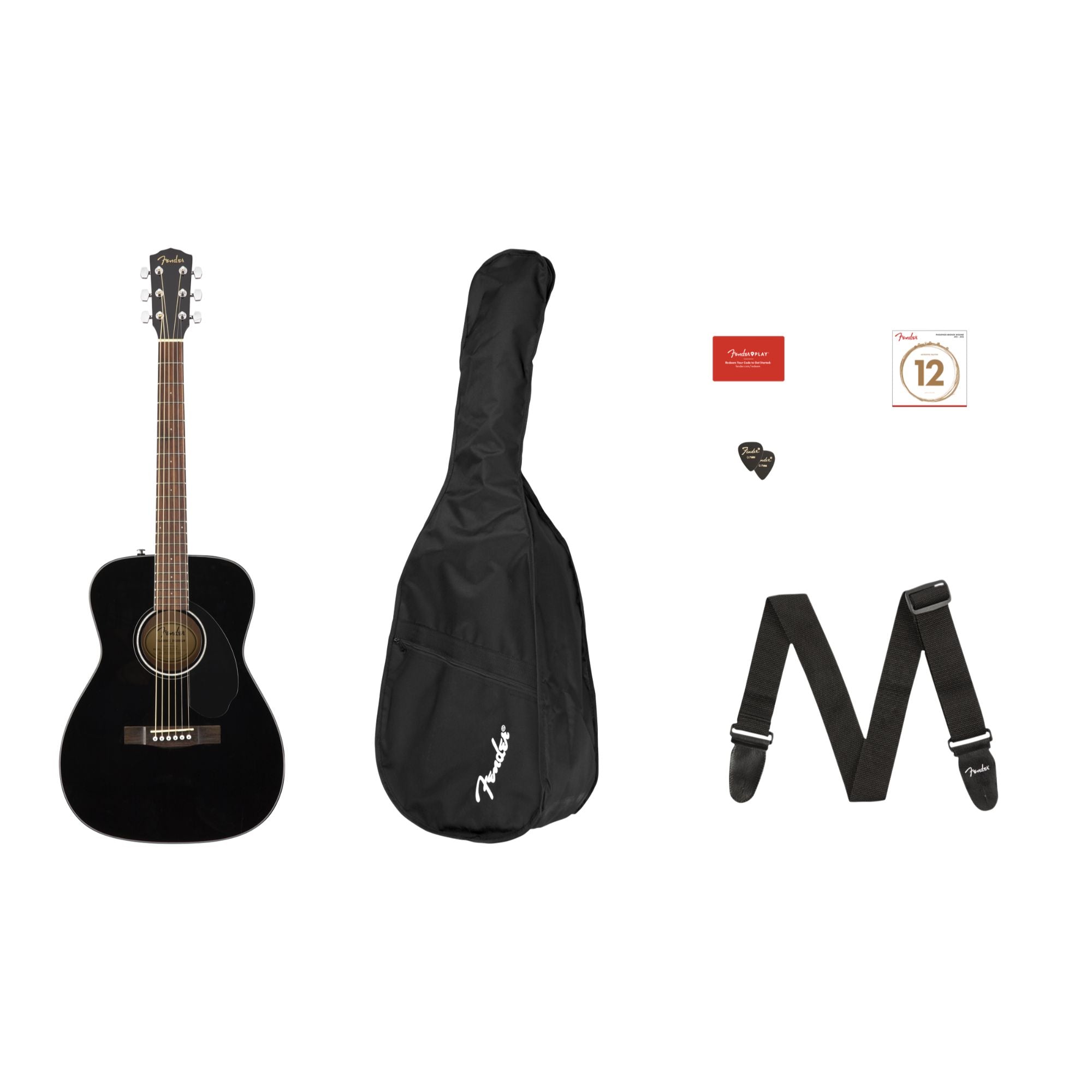 Fender CC-60S Acoustic Guitar Pack V2, Black