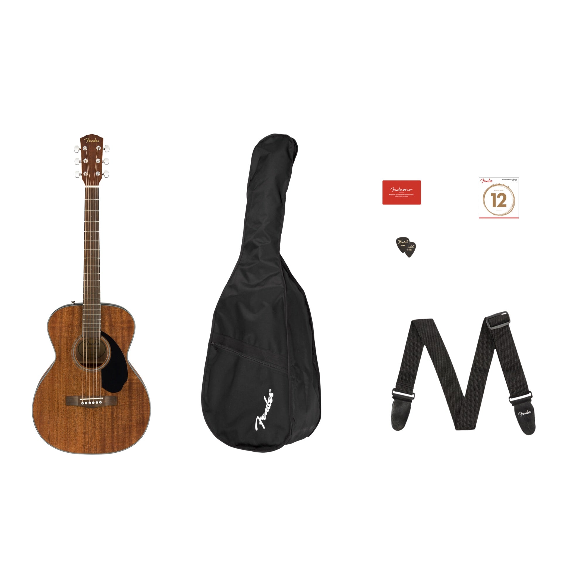 Fender CC-60S Acoustic Guitar Pack V2, All-Mahogany
