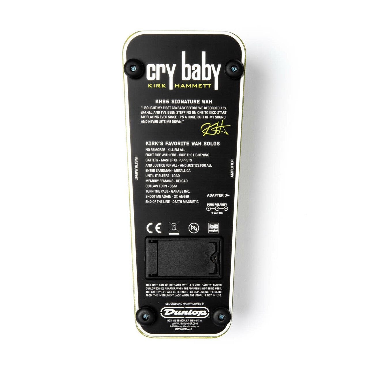 Kirk Hammett Signature Cry Baby Wah Pedal, GKH95