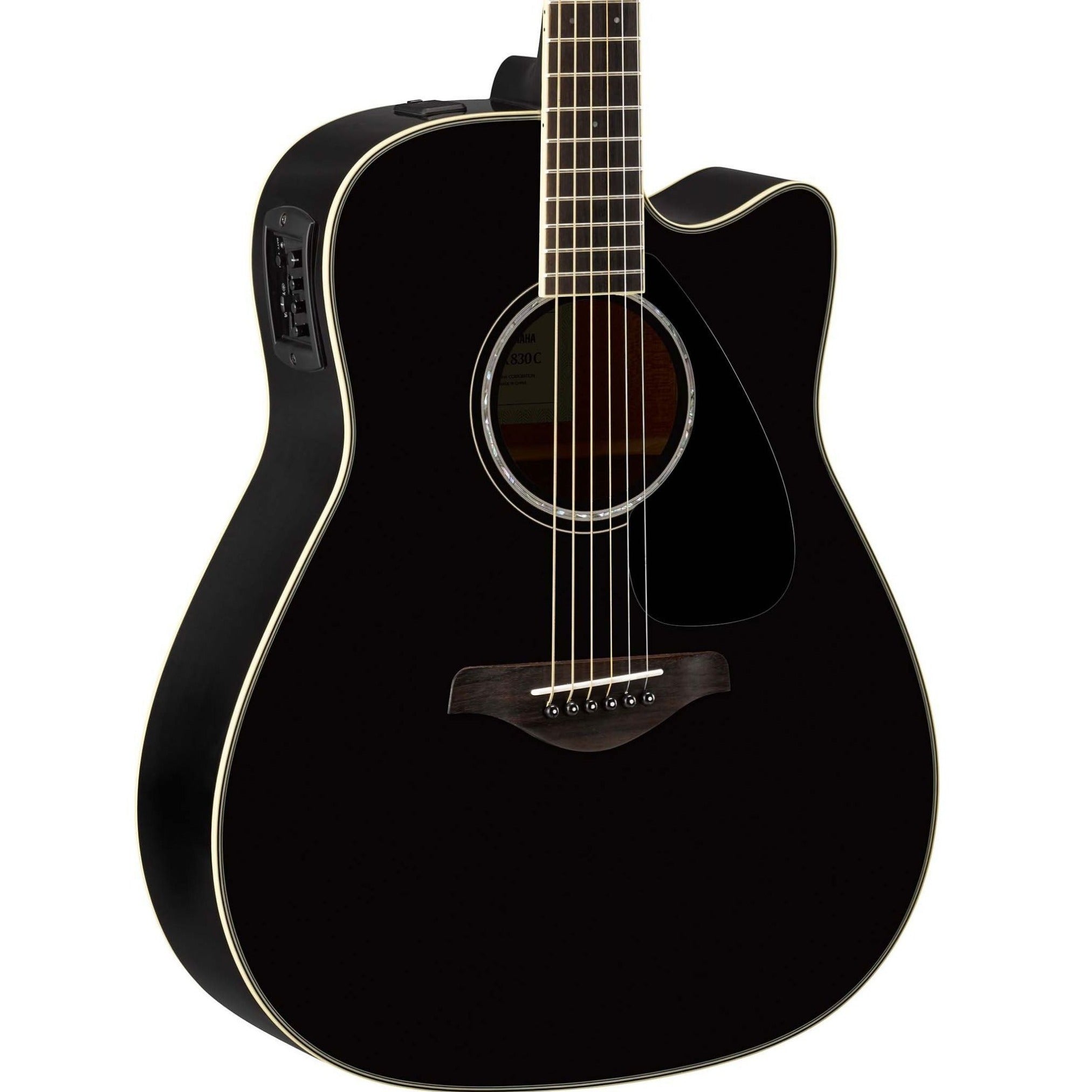Yamaha FGX830C Acoustic-Electric Folk Guitar, Black
