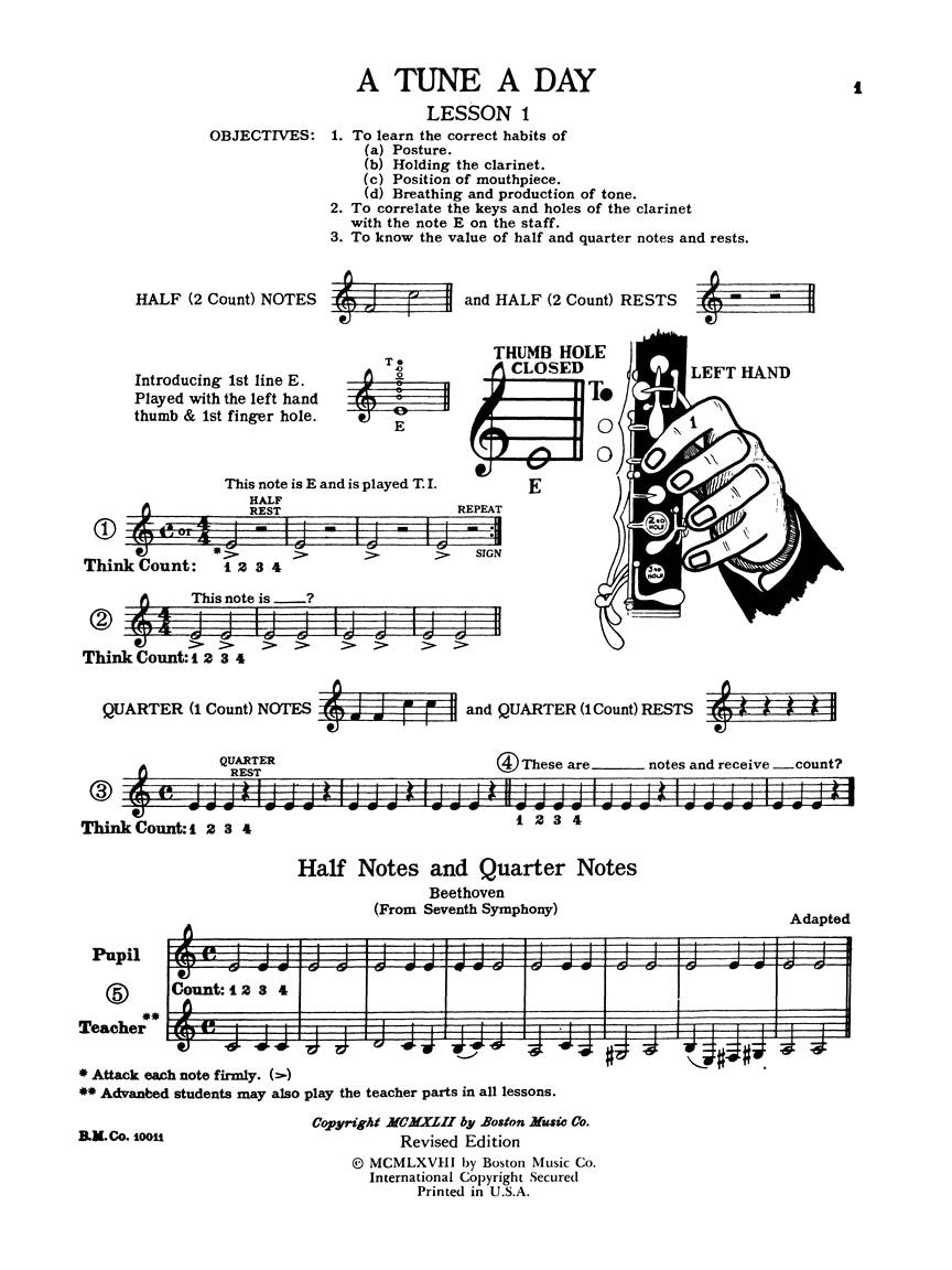 A Tune A Day for Clarinet Book 1