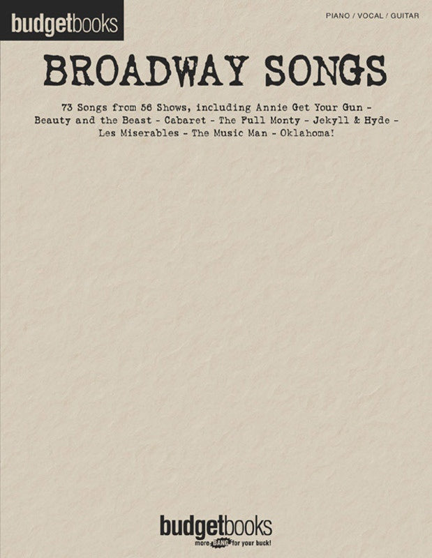 Budget Books: Broadway Songs PVG
