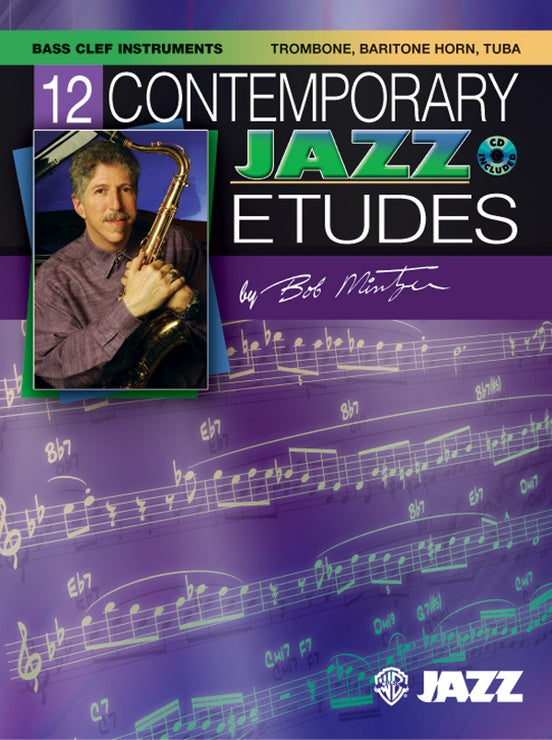 12 Contemporary Jazz Etudes Bass Clef Inst Book/CD
